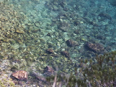 Very clear water, no dirt